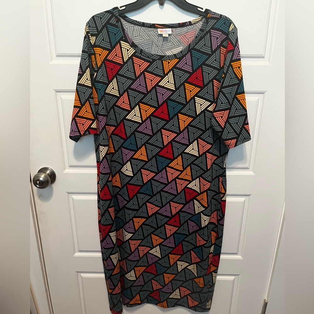 LuLaRoe Colorful Geometric Julia Midi pencil Dress
